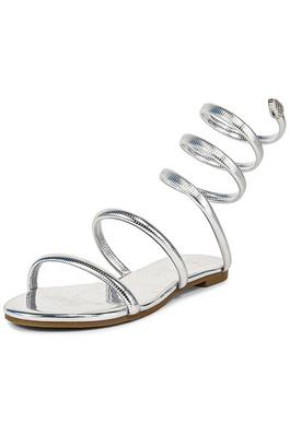 WOMENS ANKLE STRAP DUAL BAND FLAT SANDALS TIZZY-2