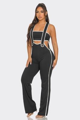 TUBE CROP TOP AND OVERALLS SET