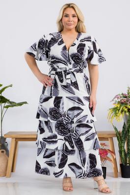 Plus Size Print Fashion Maxi Dress