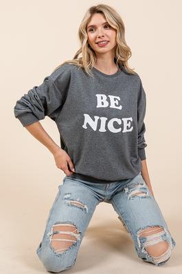 BE NICE oversized knit sweatshirt