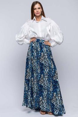 POCKETED LONG LEOPARD MAXI SKIRT