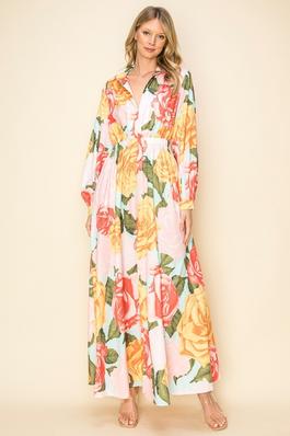 PRINTED MAXI DRESS WITH POCKETS