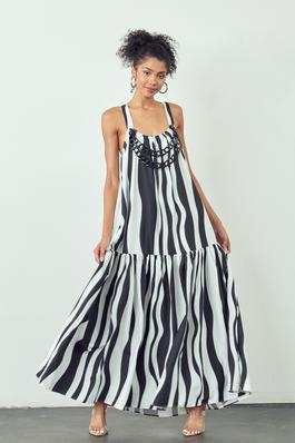 MAXI DRESS WITH CHAINS AND POCKETS