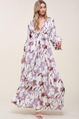 PRINTED MAXI DRESS WITH POCKETS