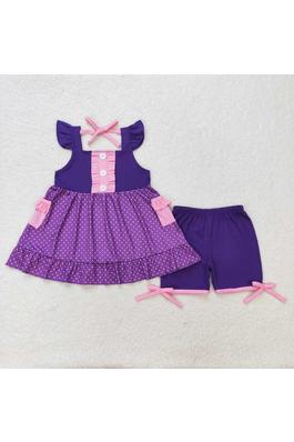 princess purple girl summer set