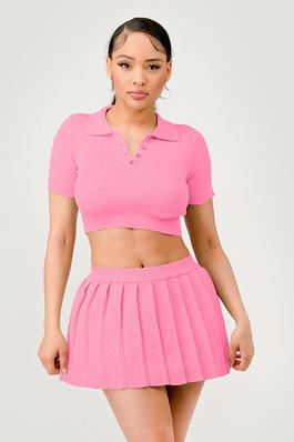 CROP TOP AND MINI SKIRT SET