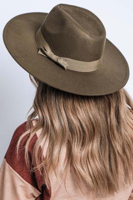 FAUX SUEDE FEDORA HAT