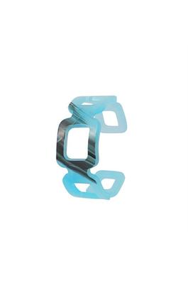 LINKED SQUARE MARBLED RESIN CUFF ACRYLIC BRACELETS