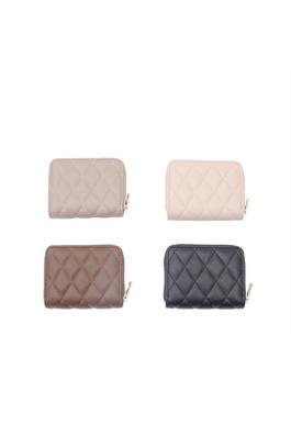 SOLID COLOR QUILTED WALLETS