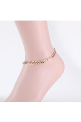 RHINESTONE AND CHAINED ANKLET 