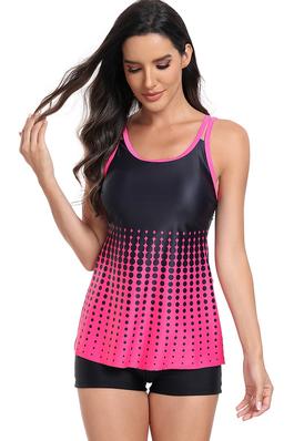 Two Pieces Dot Print Sleeveless Fit Swimsuits