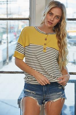 Paily Colorblock Short Sleeve Henley