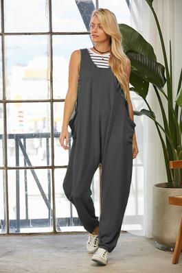Curly Rib Jumpsuit with Side Pockets