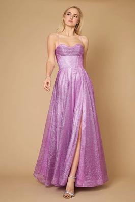Long Sparkling Cowl Corset Prom Dress