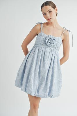 Rosette Detail Mini Dress