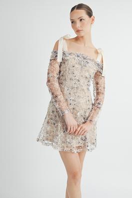  Cold-Shoulder Mini Dress