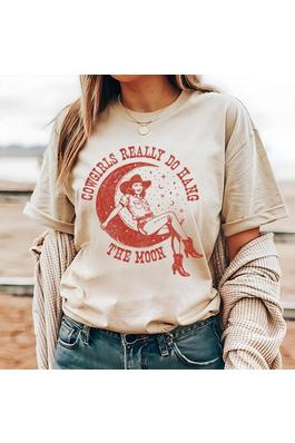 COWGIRLS REALLY DO HANG THE MOON GRAPHIC TEE