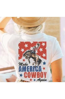 MAKE AMERICAN COWBOY AGAIN GRAPHIC T SHIRT