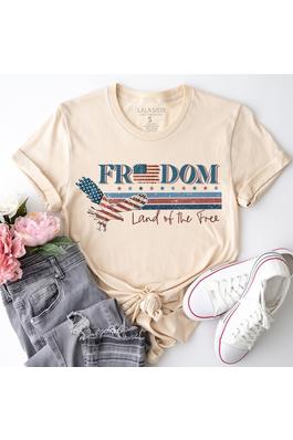 FREEDOM LAND OF AMERICA GRAPHIC T SHIRT