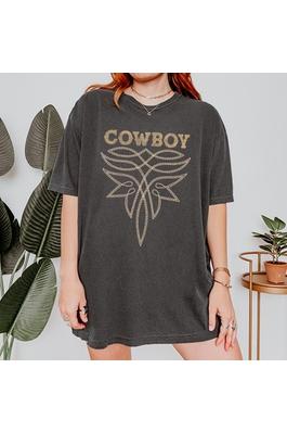 WESTERN COWBOY BOOT STITCHING GRAPHIC TEE