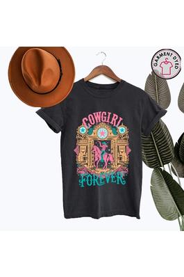 COWGIRL FOREVER GARMENT DYED GRAPHIC TEE