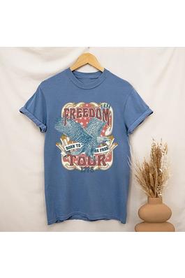 FREEDOM TOUR GARMENT DYED GRAPHIC T SHIRT