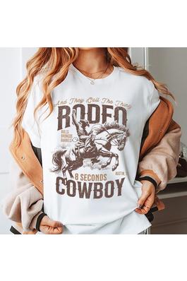 RODEO 8 SECONDS COWBOY GRAPHIC T SHIRT