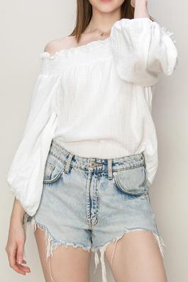 Chic Off the Shoulder Double Gauze Top