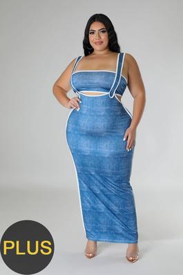 Trendy Stretch Dress Set with Tube and Overalls