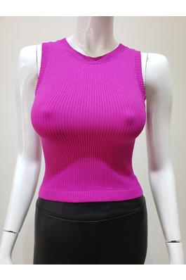 Ribbed Round Neck Tank Top