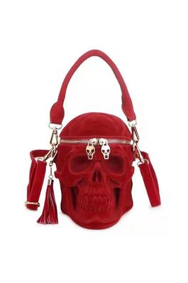 Velvet Skull Funny Skeleton Grave Digger Handbags