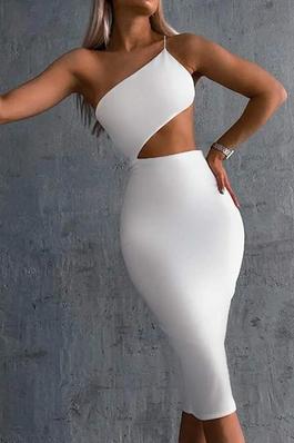 ONE SHOULDER CUTOUT BACKLESS PARTY DRESS