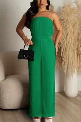 STRAPLESS PLEATED JUMPSUITS