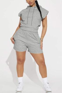Hoodie Vest Top and Shorts Set