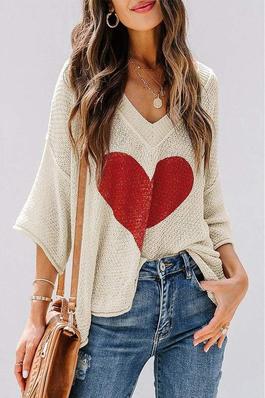 BE MINE HEART LOOSE FIT SWEATER TOP