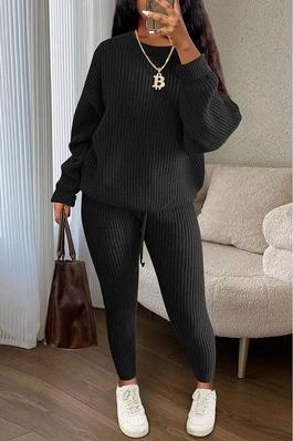 KNITTED SWEATER TOP AND PANTS SET