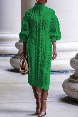 KNITTED SWEATER LONG DRESS