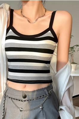 Modal Striped Padded Camisole Tank Top