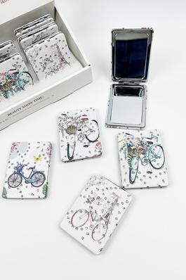 RECTANGLE SHAPEDBICYCLE PRINTED COMPACT MIRROR