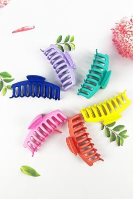 MATTE CANDY COLOR INTERLOCKING JAW HAIR CLAW