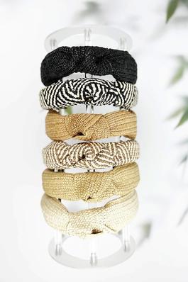 NUDE TONE COLOR KNOTTED WEAVING STYLE HEAD BAND