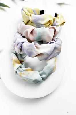 TWO TONE COLOR CRUMPLED FABRIC HAIR BAND