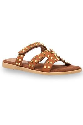 WOMENS BEADED H BAND CUT OUT FLAT SANDALS