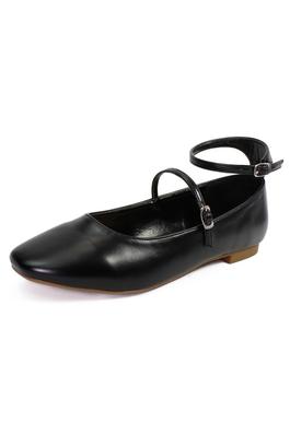 WOMENS ANKLE STRAP MARY JANE BALLET FLATS