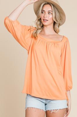 Square Neck Flare Solid Top