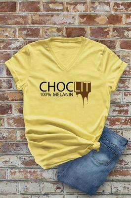 Choclit, Unisex  Short Sleeve V Neck T-Shirt