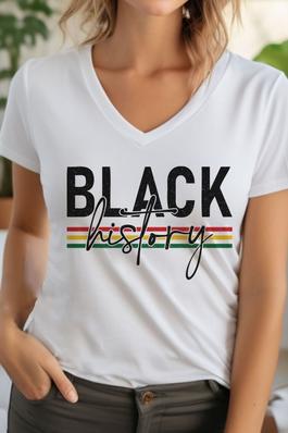 Black History Colours Unisex V Neck TShirt