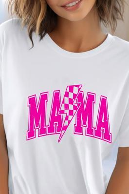 Mama Checkered Lightning UNISEX Round Neck TShirt