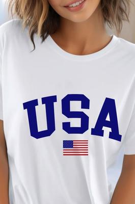 American Flag USA UNISEX Round Neck TShirt
