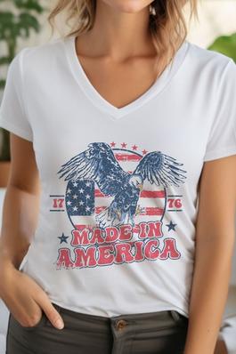 Made In America Eagle Unisex V Neck TShirt